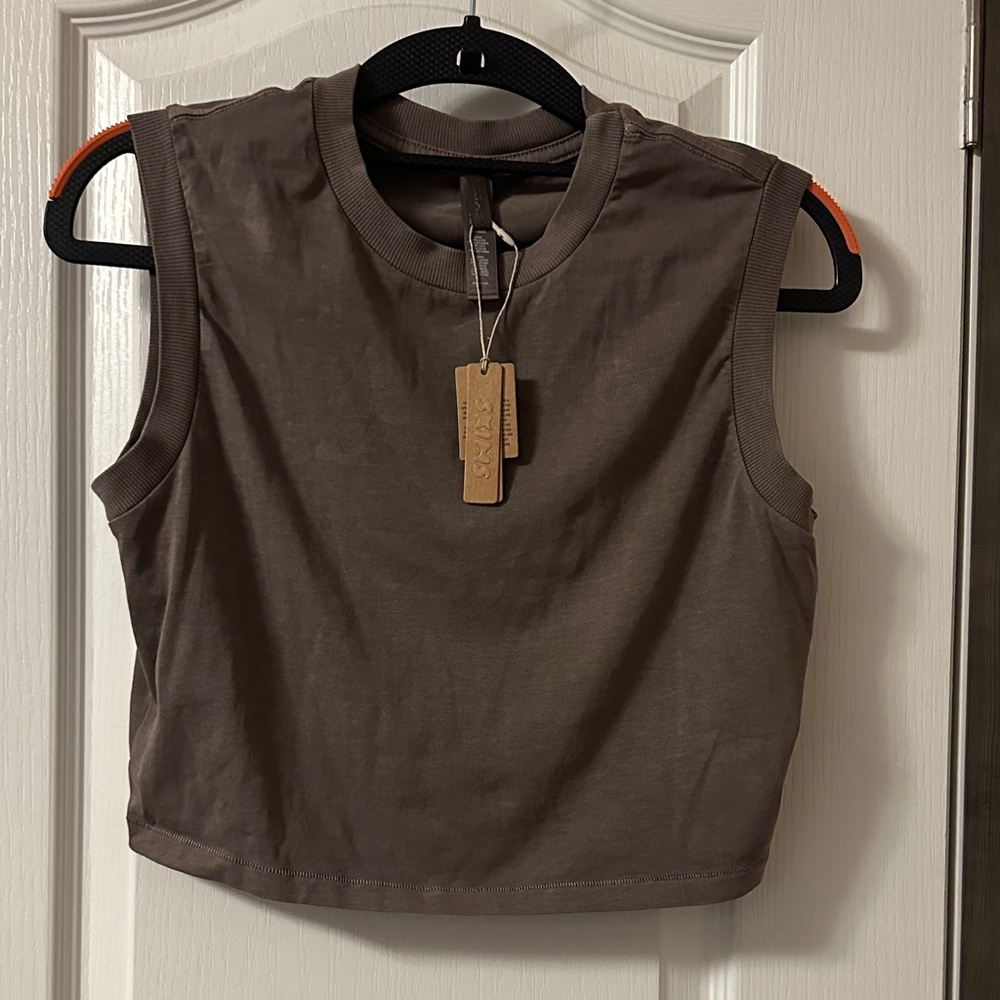 SKIMS Brown Sleeveless Crop Top